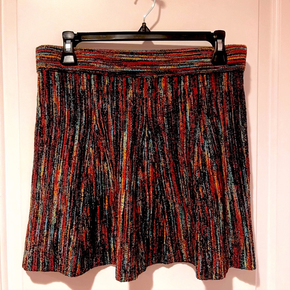 Karisma Multicolor Striped Women's Stretch Skirt - Large